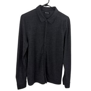 Naadam Wool Blend Shirt Mens Medium Gray Long Sleeve Button Up Lightweight